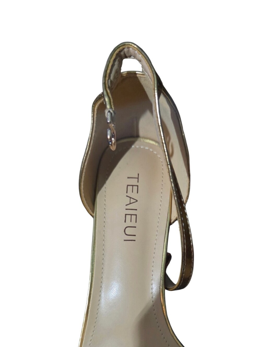 Teaieui Metallic Gold Block Mule Sandals Bow Square Toe Size 8.5 ** - Picture 4 of 5